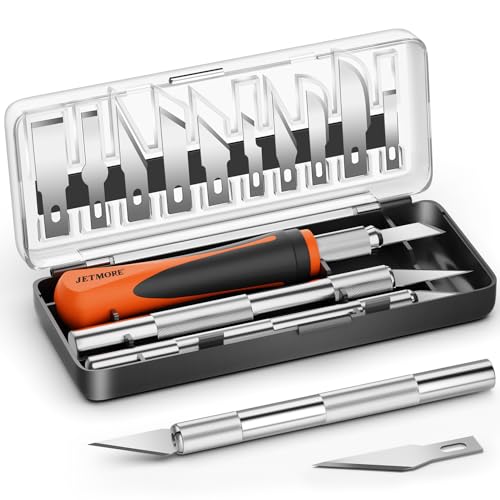 JETMORE 16 Pcs Exacto Knife, Craft Knives with 13 SK5 Steel Blades for Art - color: Orange-16pcs