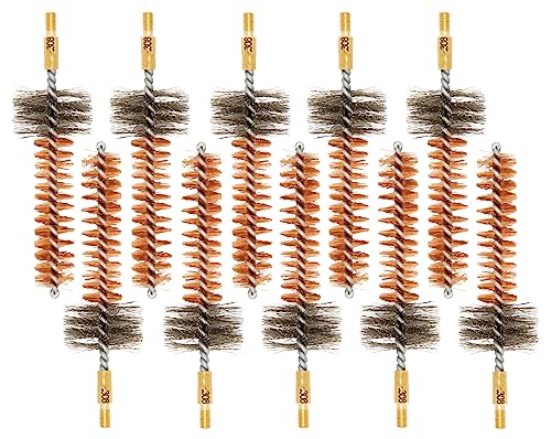 McJ Tools Cleaning Bronze Chamber Brush 10-Pack 7.62mm/.308Cal - Bristle Bronze Premium Gun Cleaning Brushes for Effective Chamber Cleaning - size: 7.62mm, .308cal (10-pack)