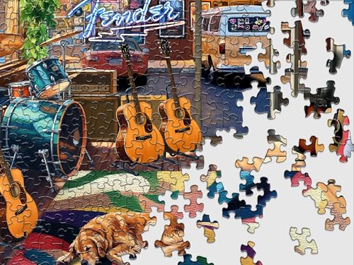 Springbok Fender Guitar Shop 1000 Piece Guitar Jigsaw Puzzle for Adults - style: Guitar Shop
