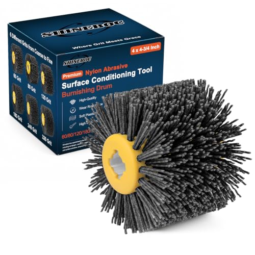 Shinboc 4.7x4 Inch Surface Conditioning Tool, 120 Grit Nylon Drawing Wheel - style: 120 Grit