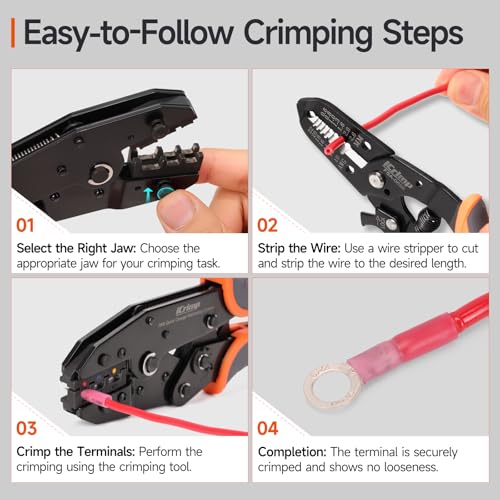 iCrimp Ratchet Crimping Tool Set with Quick Change Jaws AWG 20-2