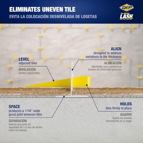 QEP LASH Tile Leveling System, Part A, Clips for 1/16" Grout (1,000 Pack)