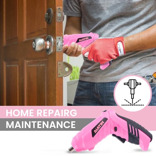Pink Tool Set for Women, 136 PCS Household Tool Kit with 3.6V USB Electric Screwdriver, Cordless Lithium-ion Drill Driver, Home Improvement Hand Tools for DIY Projects