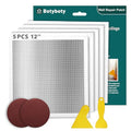 Drywall Repair Kit 12 x 12 Inch Drywall Patch Kit Large Hole (5Pcs) Wall Patch Repair Kit for Ceiling Large Holes Heavy Duty Extended Self-Adhesive Mesh Dry Wall Patches Kits with Scraper Sandpaper