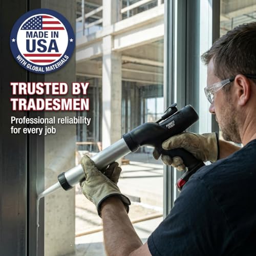 5026 Series Cordless Caulking Gun – 20V Lithium Battery Powered Electric 20oz Cartridge Dispenser, Lightweight 5.6 lbs, 850 lb Thrust, No-Drip Sealant & Adhesive Applicator - size: 20oz Sausage / 600ml, style: Cordless 20V (5000 Series)