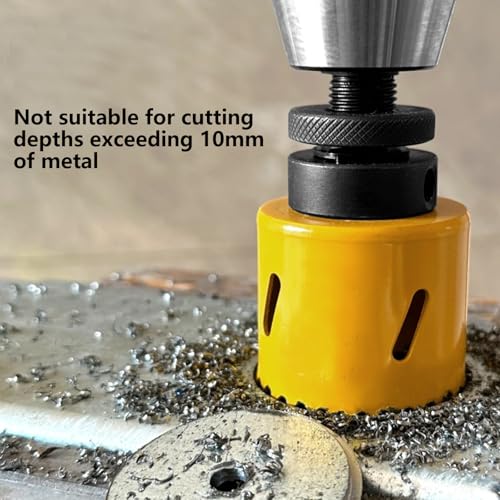 9 pcs M3 Bi-Metal Hole Saw Set, High Speed Steel Hole Saw Kit with 7/8"-2-7/8" (22-73mm) 6 pcs Hole Saw Blades, Boxed with Arbor, Drill Bit, Hex Wrench, Suitable for Metal, Wood, Plastic - color: Yellow