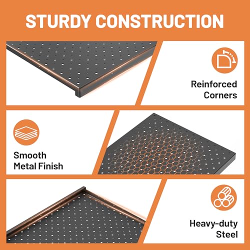 Ultrawall Metal Peg Board Panels with Hooks, Garage Pegboard Tool Organizer - size: 4pack 16"X12"