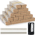 Honoson 200 Pcs Flat Construction Pencils with Printed Ruler Wood Graphite 2 Pcs Carpenter Pencil Sharpener for Woodworking Marking Tool(White) - color: White