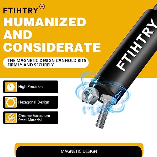 FTIHTRY 1/4”Magnetic Extension Socket Drill Bit Holder,12pcs Screwdriver Extension, Quick-Change Hex Shank Set (Pack of 2) - size: Onesize (Pack of 2)