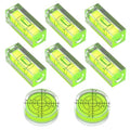 8 PCS Small Bubble Level Bullseye Spirit Level Mini Square Circular Measuring Leveling Tool for String Line for Camera Phonograph Turntable Tripod Frame Drill 1.57x0.59 in & 1.25x0.47in