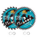 5-1/2 Inch 24T+48T Circular Saw Blades Fit 3/8 Inch or 5/8 Inch Arbor, 2pcs TCT Saw Blades Fine Finish Wood Cutting Disc - size: 140mm 24T+48T