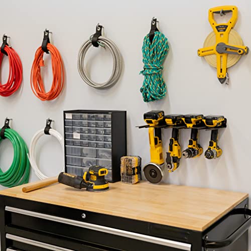 StoreYourBoard Electric Drill Storage Rack, Holds 4 Drills, Hanging Wall Mounted Organizer for Garage, Home, Workshop, Shed - style: Drill Rack