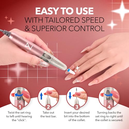 M Max Nail Drill, Brushless 2-in-1, 35000 RPM, Cordless | Rose Gold - size: Standard - Rose Gold