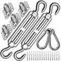 HYASIA Sun Shade Sail Hardware Kit 8 Inch for Rectangle & Triangle Shade Sail Install, Stainless Steel ShadeSail Fixing Accessories for Outdoor Patio Canopy Garden, Heavy Duty Awning Attachment 40 Set
