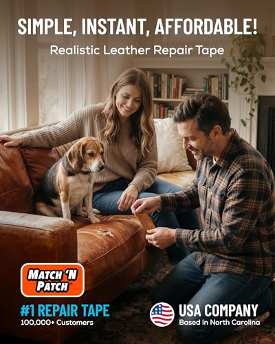 MATCH 'N PATCH Whiskey Leather Repair Tape, 2.25" x 15' for Furniture - color: Whiskey, size: 2.25" x 15'