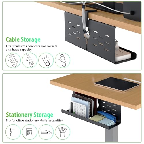 KEEGH 16 in Under Desk Cable Management Tray, Metal Cable Tary, 1 Pack - color: Black, size: 1 Pack