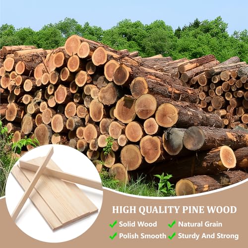 Wood Strips Slats for Wall, Wooden Sticks for Crafts 1/4" ×1.5" × 15", 15 PCS Wood Trim Planks Flat Lumber Boards Square Dowel Rods Wooden Dowels for Crafting, Woodworking, Model Making - size: 1/4x1.5x15 in - 15PCS