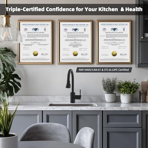 Hibbent Pull Down Spray Head for Kitchen Faucet, 3-Function Sink Nozzle - color: Matte Black, style: 1.8 Gallon Per Minute