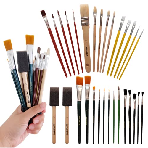 Artlicious Craft Paint Brushes Set for Kids, Acrylic Painting, 30 Pack - style: 30 Pack