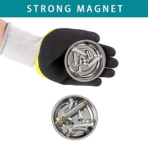 8 Pieces 3” Round Magnetic Bowl Trays Set Stainless Steel Magnet Tool Tray Parts Holder for Screws, Sockets, Bolts, Pins, Mechanic's and Automotive - size: 8 Pieces 3" Bowl
