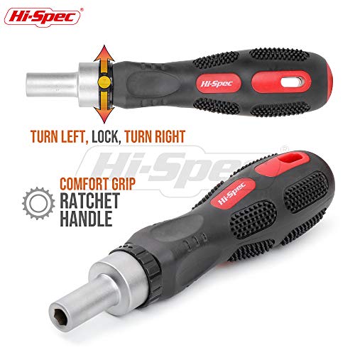 Hi-Spec 101pc Multi Bits Screwdriver & Ratcheting Handle Tool Set Kit. Complete 1/4” Hex Screwdriving with Tamper Proof Security Driver Bits - size: 101pc