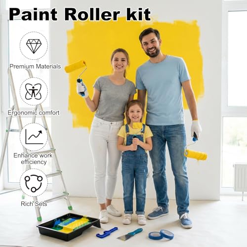 18 PCS Paint Roller Kit with Extension Pole