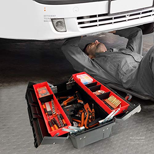WEWLINE Tool Box Organizer 18.5" Tool Storage with Adjustable Compartment Portable Toolbox with Handle Perfect for Home Office Garge - style: Style 4