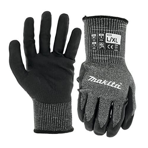 Makita Unisex FitknitÂ T 04145 Advanced FitKnit Cut Level 7 Nitrile Coated Dipped Gloves