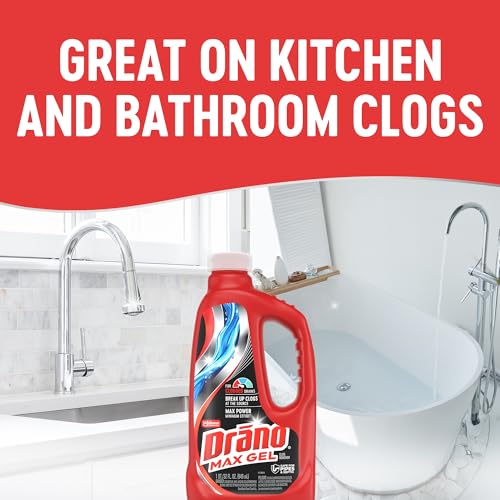 Drano Max Gel Drain Clog Remover & Cleaner, Safe for All Pipes/Septic, 32oz - size: 32 Fl Oz (Pack of 1)