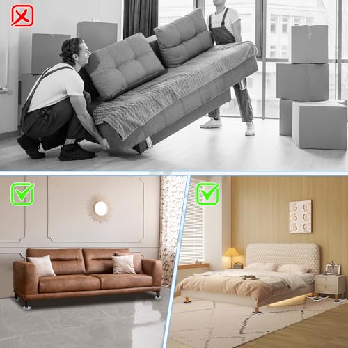 New Upgrade Furniture Sliders: Multi-Surface 3-in-1 Furniture Movers Slider - size: 4.3in 8+4+1Pack