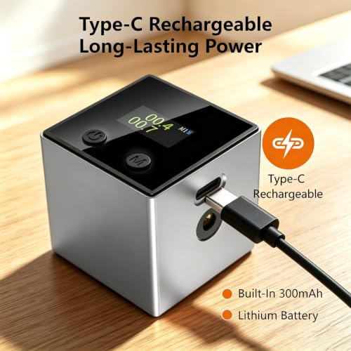 5-in-1 Digital Laser Level with Tripod, Magnetic Base & USB Rechargeable, Mini Angle Finder & Protractor, ±0.1° High Precision Cross Line Laser, Green/Red Beam for Picture Hanging,Tiling & DIY - color: Grey