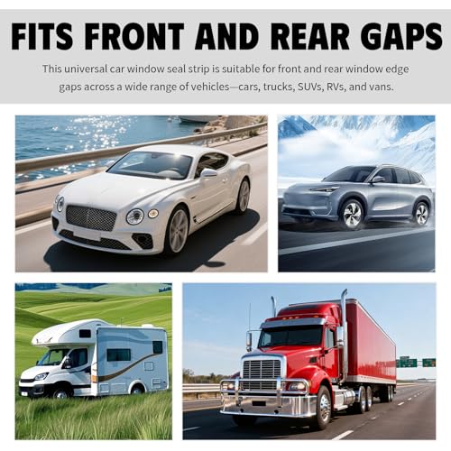 13.12Ft Car Window Seal Strip,Self Adhesive Car Window Weather Stripping Provides Reliable Sealing,Soft & Cuttable Cars Windows Trim Seal Strip for Vehicle Windows Edges