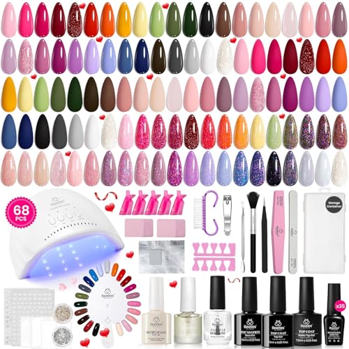 Beetles Gel Nail Polish Kit with U V Light - 68Pcs Gel Nail Kit 35 Colors - color: 0-0 35 Colors Outfits