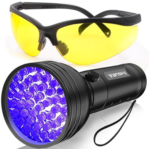 Vansky Air Conditioner Leak Detector: Professional Car Tool 68 LED Automotive AC UV Dye Leak Detection Kit with Protective Glasses - style: 68 LED