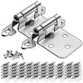 50 Pack (25 Pairs) 1/2'' Overlay Semi Concealed Hinges Brushed Satin Nickel - color: Satin Nickel, size: 50 Pack (25 Pairs)
