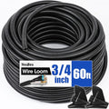 60 FT Wire Loom 3/4 Inch, Split Wire Loom Tubing Wire Conduit, Wire Protector Tubing – Black - color: 3/4" x 60ft-Black
