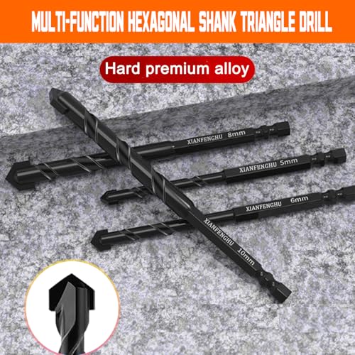 3/16" to 1/2" Hex Shank Masonry Drill Bits Set 5PCS