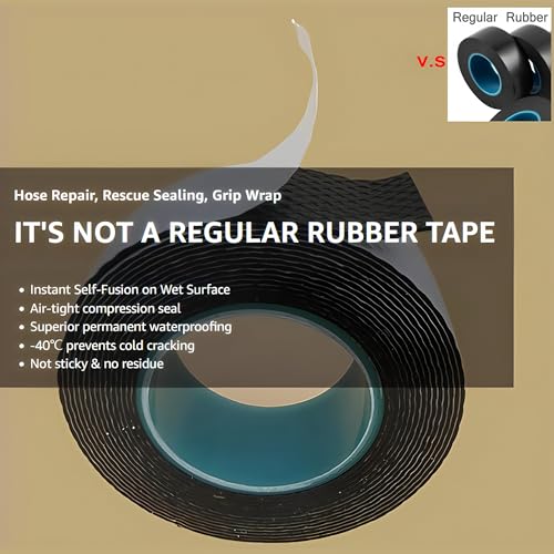 4 Rolls Butyl Rubber Self-Fusing Tape | IP67 Waterproof & 35KV Insulated | Extreme Cold/Hot Resistance (-4°F to 194°F) | for Electrical Joints, Pipe Leaks, Handlebar Grip Wrap (1" x10FT)
