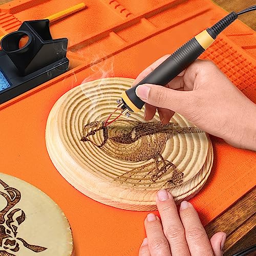 XIIW Wood Burning Kit 100W with 2 Pyrography Pens & 33 PCS Wire Tips - color: 35 PCS Wood Burning Tools