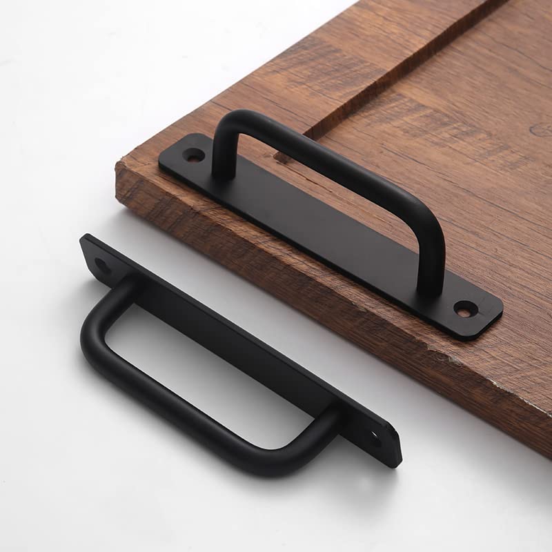 2 Pack 5 Inch 128 mm Matte Black Cabinet Handles Aluminum Cabinet Pulls Drawer Pulls - color: RoundBlack, size: 5 Inch