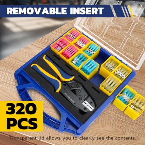 haisstronica 320PCS Heat Shrink Wire Connectors Set, 9" Wire Crimper - size: 320 PCS