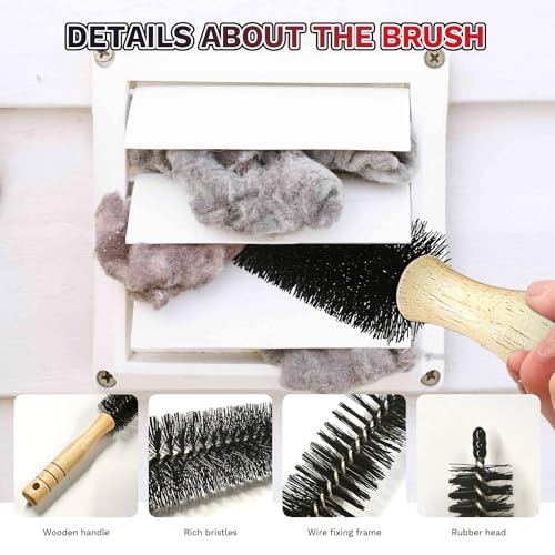 2 Pieces Dryer Vent Cleaner Kit,Lint Brush & Vacuum Hose