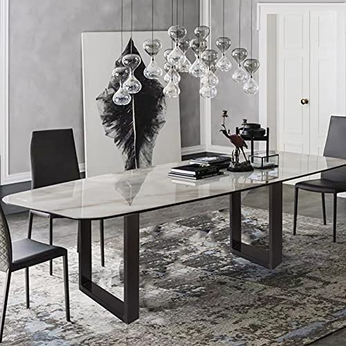 VEVOR Set of 2 Steel Table Legs, 28”Height 23”Wide Dining Table Legs,Heavy Duty 3.1" Square Box Section Square Table Legs, 28x23x3.1 Inch Black Industrial Country Style Metal Dining Legs - size: 28"H x 23"W, style: Square