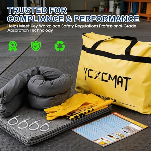 Universal Spill Kit for Chemical, Water & Garage Oil Cleanup 2 Pack - size: 2 Pack