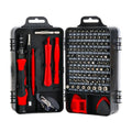Professional 115-in-1 Precision Screwdriver Set, Magnetic Electronics Repair Tool Kit with Purple Handles, Comprehensive Bit Set for iPhone, Laptop, Game Console, Watch, Eyeglasses (Red And Black) - color: Red and Black