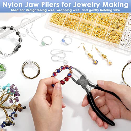 Billbotk Nylon Jaw Pliers for Jewelry Making - Flat Nose, Soft Jaw Pliers for Chain Making - style: Nylon Jaw Pliers