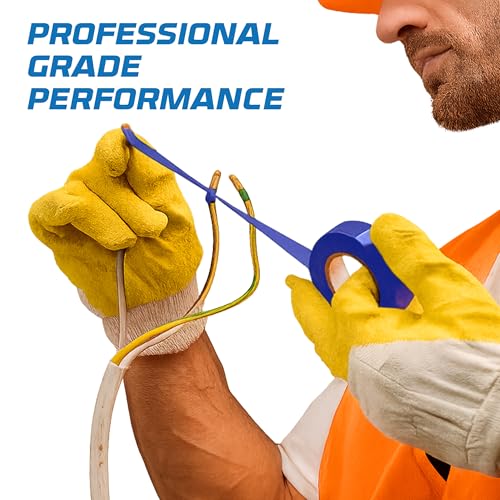 OHLECTRIC Professional Grade Vinyl Electrical Tape (1 Pack) Blue - 7 Mil Thick Flame-Retardant, Heat & Weather Resistant 3/4 Inch x 60 Feet | Ideal for Contractors & Electricians - size: 1 Roll, style: Blue