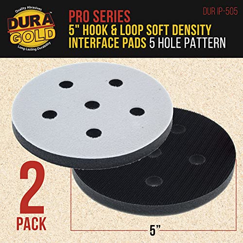 Dura-Gold Pro Series 5" x 10mm Soft Density Sanding Interface Pad, 5 Hole - style: 5" - 5-Hole