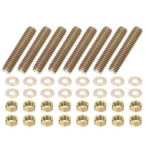 PATIKIL 5/16" x 1-1/2" Color Zinc Fully All Thread Rod, 8 Pcs Carbon Steel Long Threaded Screw Stud Bolts for Furniture Garden Mounting Assembly Fastening - size: 5/16" x 1-1/2"