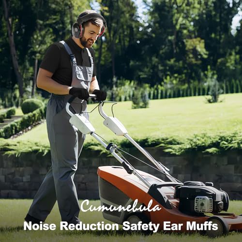 Noise Reduction Ear Protection Ear Muffs, Shooting Ear Protection, SNR 28dB Noise Cancelling Headphones for Adults Kids Autism, Hearing Protection for Shooting,Gun Range,Mowing - color: Black With Red